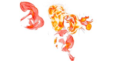 Beyaz arka planda yangın