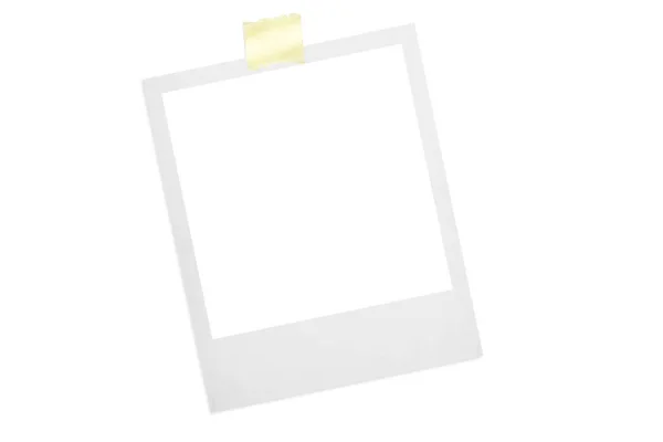 Cartão Polaroid Branco Nos Fundos Brancos — Fotografia de Stock