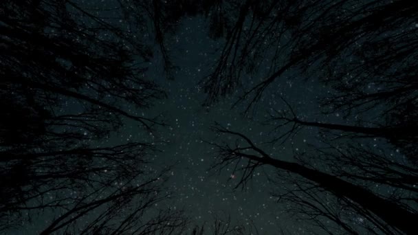 Csillagok Mozgása Éjszakai Égbolton Hegyekre Néző Kilátással — Stock videók
