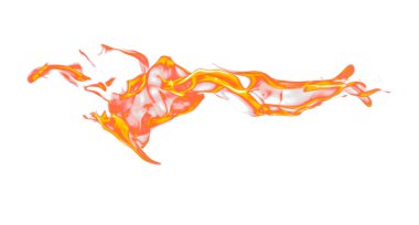 Beyaz arka planda yangın