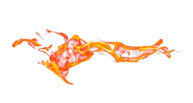 Beyaz arka planda yangın