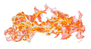 Beyaz arka planda yangın