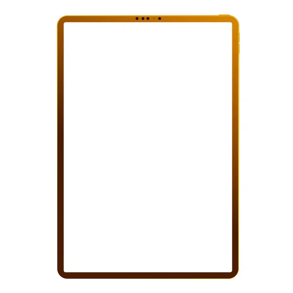 Egy Arany Tabletta Fehér Alapon — Stock Fotó