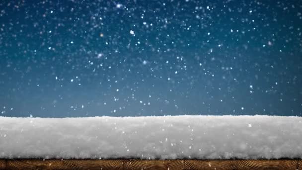 木の上の雪で冬クリスマス背景 — ストック動画