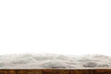 Ahşap kar ile bir kış Noel arka plan