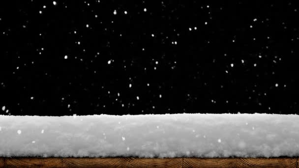 冬季圣诞背景 木头上有雪 优质Fullhd影片 — 图库视频影像