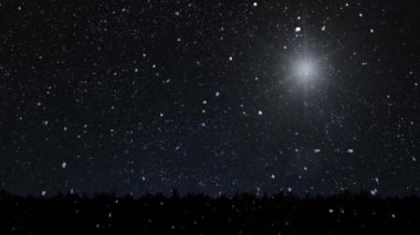 Geceleyin yağan karla birlikte kış yılbaşı arkaplanı