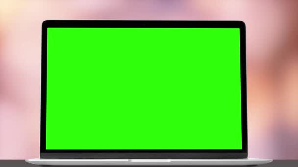Nowoczesny Laptop Stole Tle Koksu Hig Jakość Materiał — Wideo stockowe