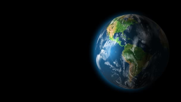 Earth Rotates Black Background Elements Image Furnished Nasa Stock Video