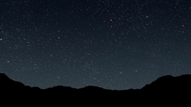 Movimiento Estrellas Cielo Nocturno Con Vista Las Montañas — Vídeo de stock