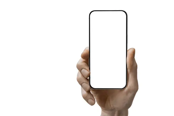 Phone Hand White Background — Stock Photo, Image