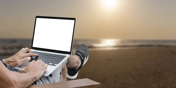Laptop Cut Out Screen — Stock Photo, Image