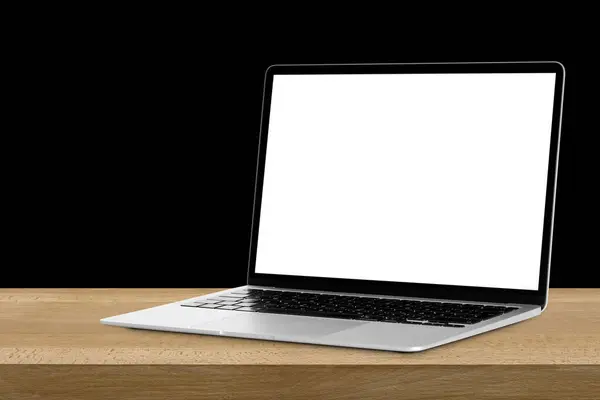 Современный Ноутбук Изолированный Столе — стоковое фото