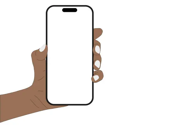 Telefon Der Hand Auf Transparentem Hintergrund Vektorformat — Stockvektor