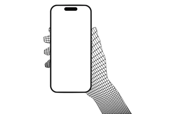 Telefon Der Hand Auf Transparentem Hintergrund Vektorformat — Stockvektor