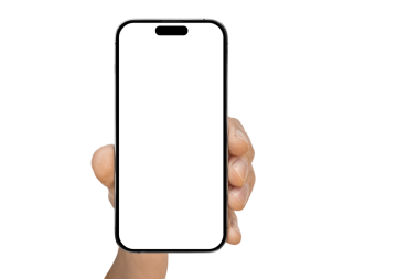 PNG biçiminde şeffaf bir arkaplan üzerinde bir elde telefon iPhone