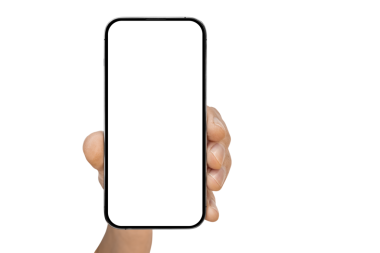 PNG biçiminde şeffaf bir arkaplan üzerinde bir elde telefon iPhone