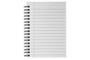 İzole edilmiş sarmal kağıt defter.