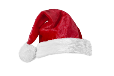 PNG biçiminde şeffaf bir arkaplan üzerinde noel baba şapkası