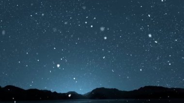 Geceleyin yağan karla birlikte kış yılbaşı arkaplanı