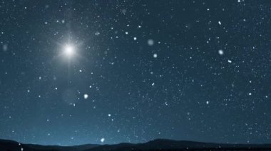 Geceleyin yağan karla birlikte kış yılbaşı arkaplanı