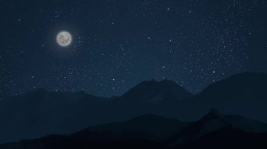 Gece ormanında yıldızlı gökyüzü