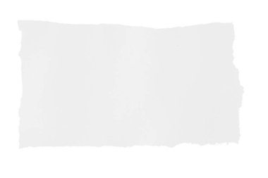 Beyaz bir arka planda yırtık bir kağıt parçası