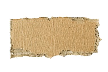 Beyaz bir arka planda yırtık bir kağıt parçası