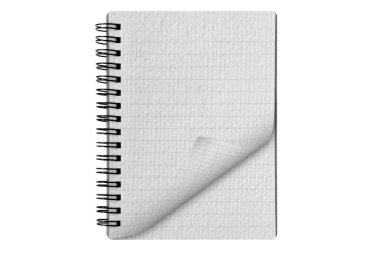 Beyaz bir arka planda izole edilmiş sarmal kağıt defter