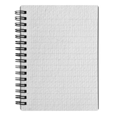Beyaz bir arka planda izole edilmiş sarmal kağıt defter