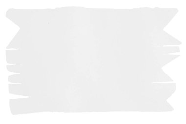 Beyaz bir arka planda yırtık bir kağıt parçası