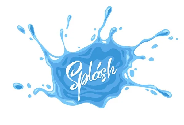 Water Splash Pool Drops Spray Isolated White Background Vector Illustration — Stock Vector