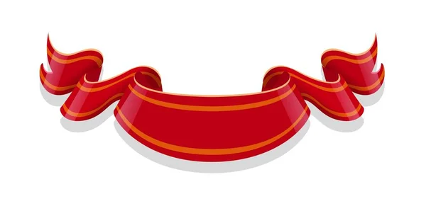 Червона Стрічка Ізольована Білому Тлі Векторна Ілюстрація — стоковий вектор
