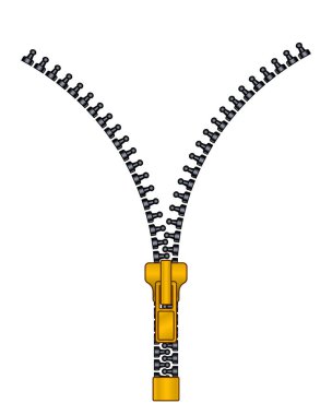 Çözülmüş bir fermuarın tasviri