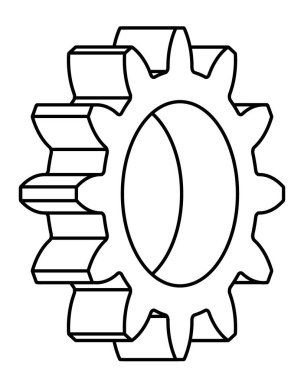 İzometrik diş çarkı tasviri