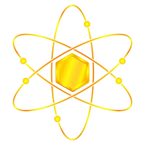 Ілюстрація Абстрактного Золотого Шестикутника Ато — стоковий вектор