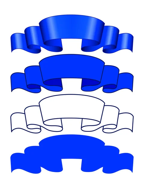 Ilustrace Abstraktní Modré Dekorativní Stuhy — Stockový vektor