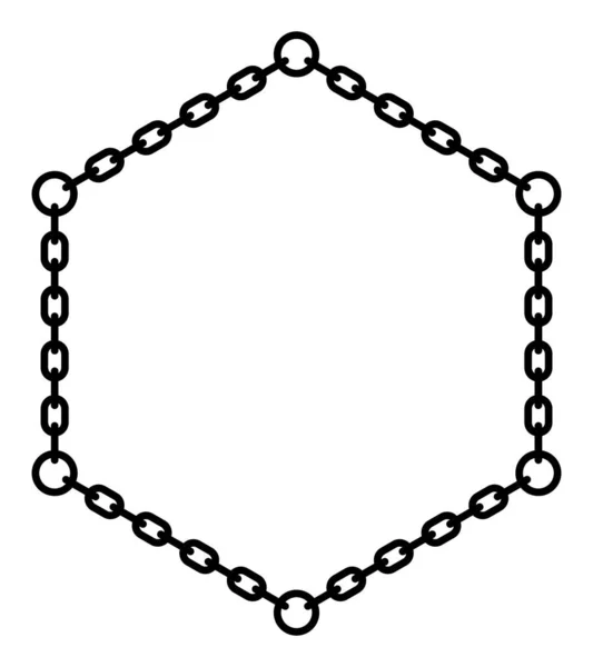 抽象的なシルエットのイラスト 六角形チェーン — ストックベクタ