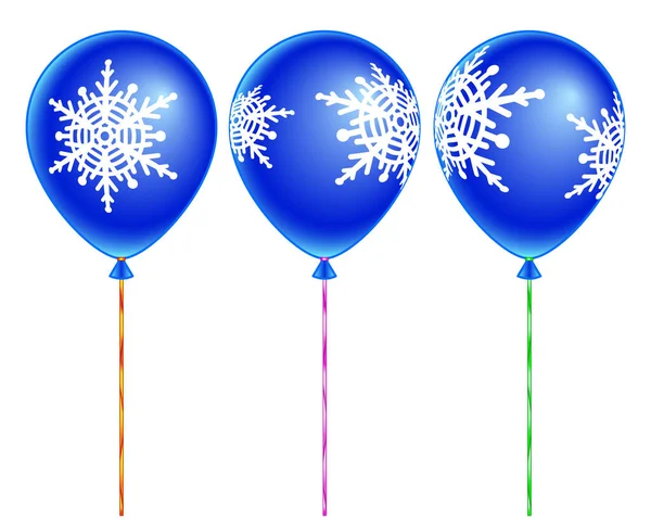 Ілюстрація Іграшкових Кульок Сніжинками — стоковий вектор