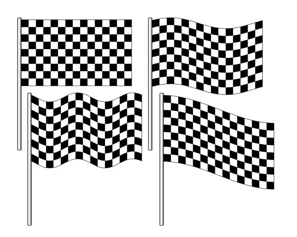 Bandeiras Corrida Verificadas Conjunto Ilustração — Vetor de Stock