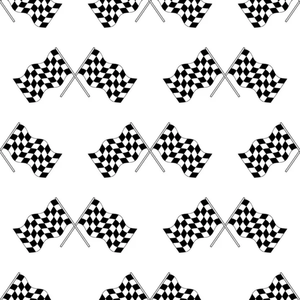 Checkered Racing Flags Seamless Pattern — Stock Vector