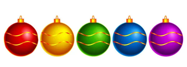 Vánoční Silvestrovské Koule Set Ilustrace — Stockový vektor