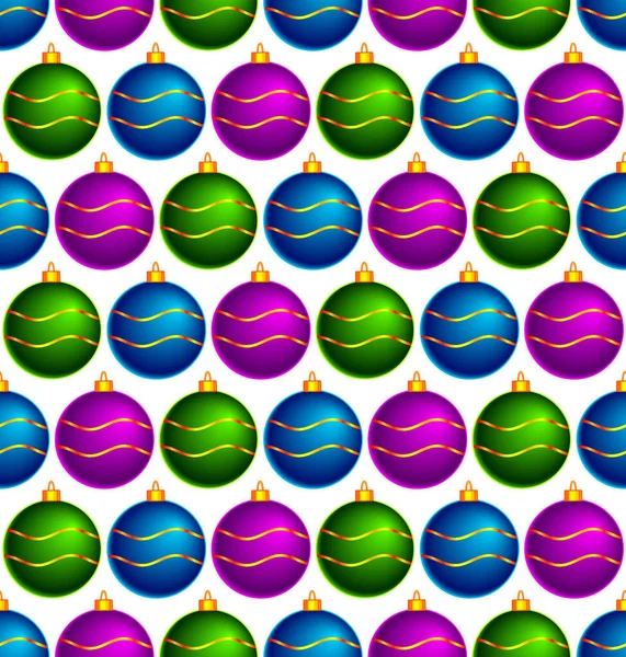 クリスマスと新年のボールのシームレスなパターン — ストックベクタ