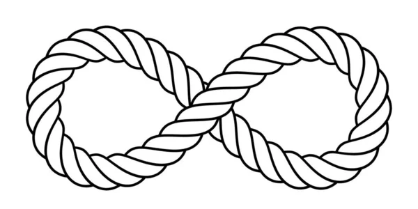 Ilustracja Abstrakcyjnego Symbolu Nieskończoności Pętli Linowej — Wektor stockowy