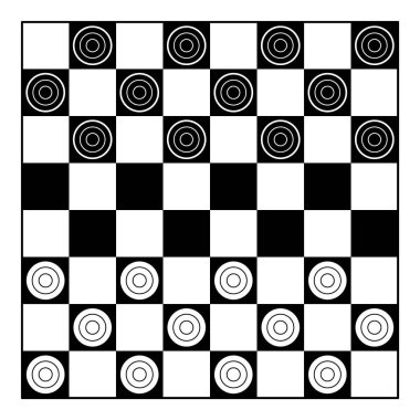 Checkers game starting position illustration