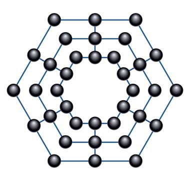 Illustration of hexagonal mill game
