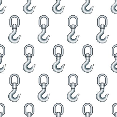 Seamless pattern of a steel crane hook. No mesh gradient