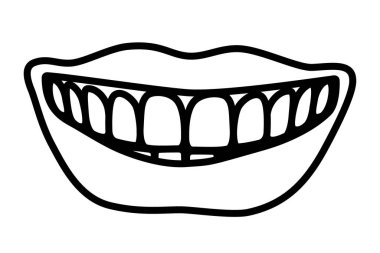 Outline illustration of a human smiling lip