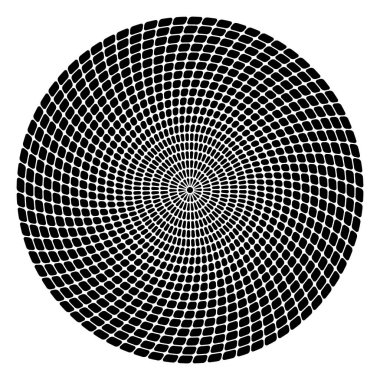 Abstract spiral circular illustration of small black particles