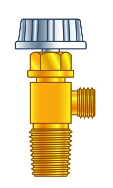 Illustration of a gas cylinder valve